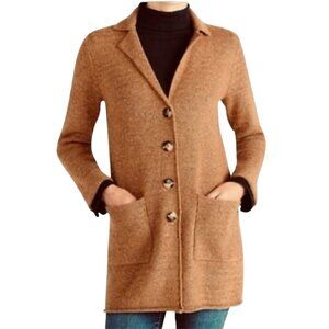 J.Crew Mercantile Donegal Coatagan Lambswool Blend 4 Button Pockets Size S Sweat